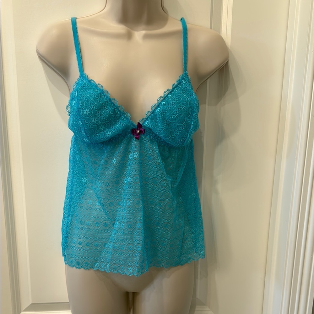 Victoria's Secret Blue Chemise with Sweetheart Neckline